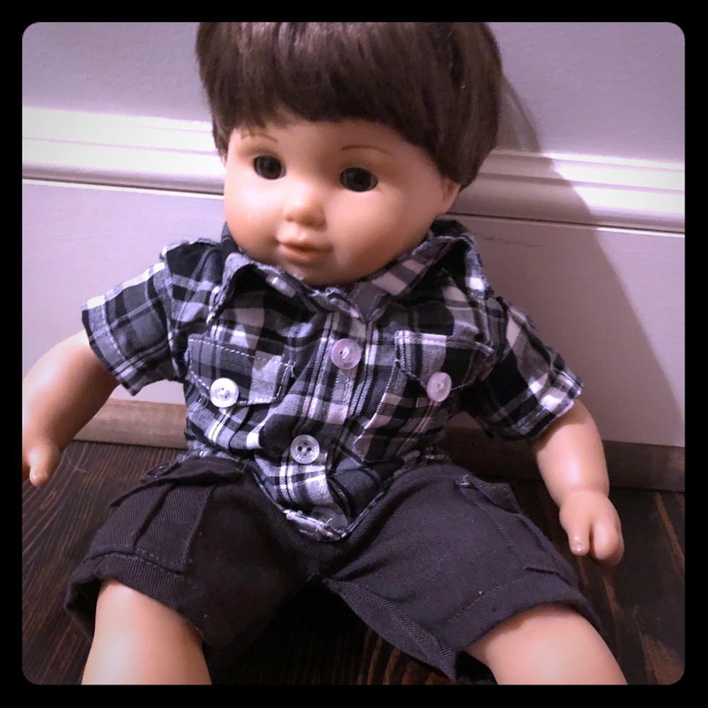 Bitty baby collared shirt and cargo shorts